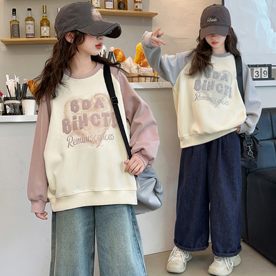 女童卫衣打底衫长袖T恤初中加绒