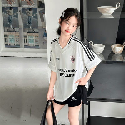 女童球衣运动套装夏装潮速干短袖