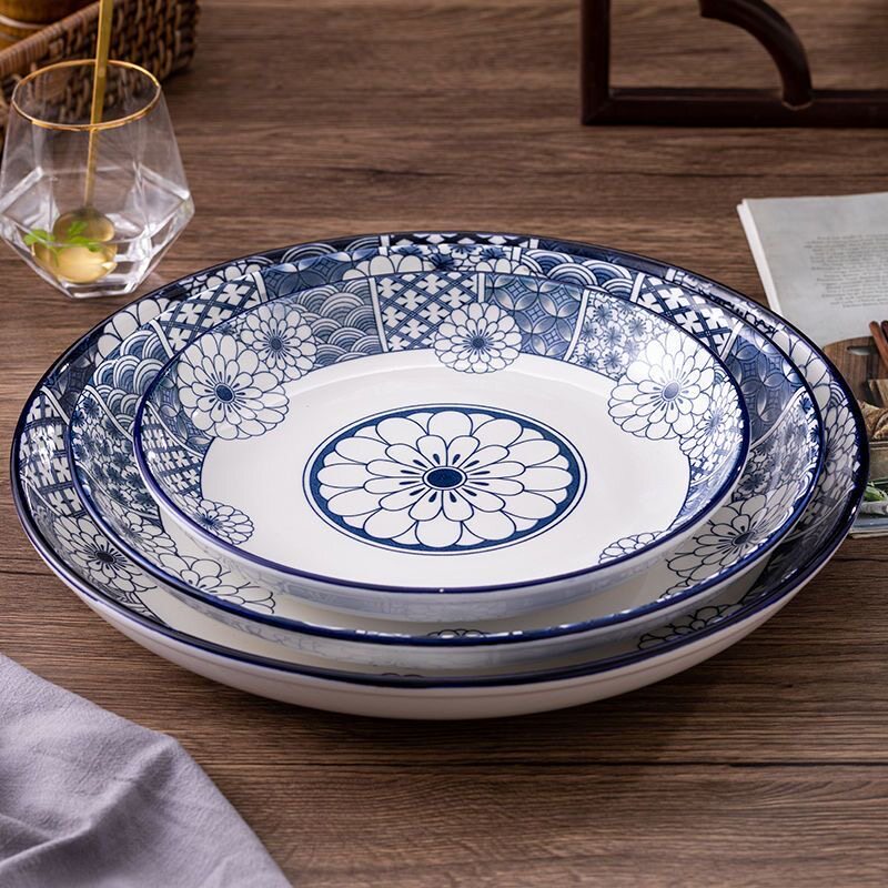 兰之韵9英寸饺子盘10英寸盖浇饭盘大盘鸡大盘子12英寸剁椒鱼头盘