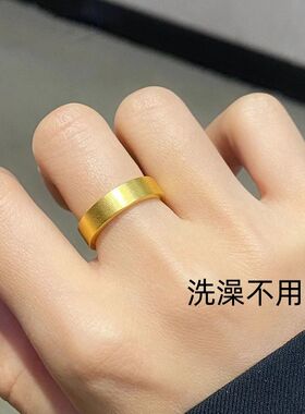 古法经典传承素圈金色戒