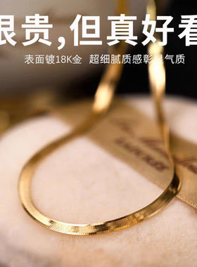 钛钢保色扁蛇骨链项链金