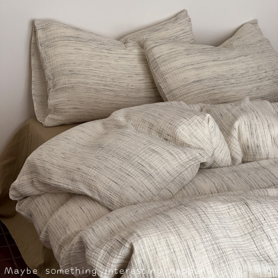 渐变条纹全棉色织双层纱四件套