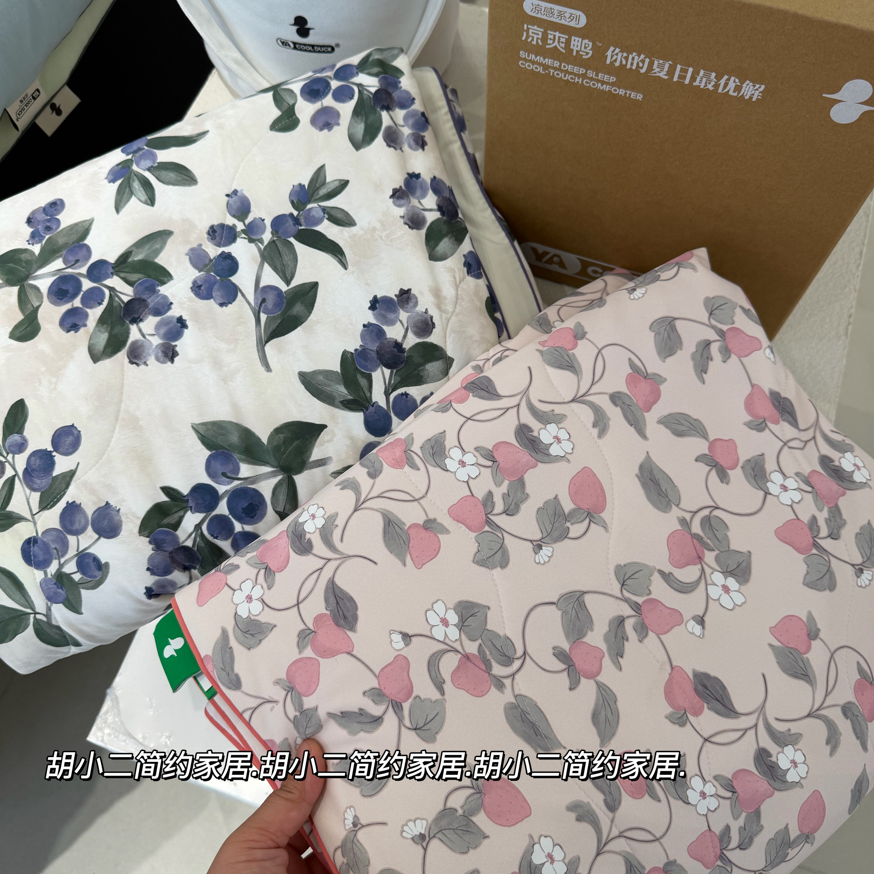 凉爽鸭莓果微重力凉感冰丝空调被