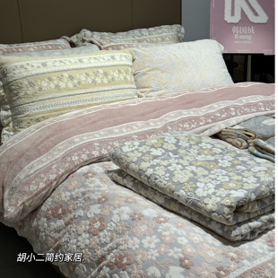 立体雕花进口韩国绒K-rong四件套加厚保暖双面绒床单被套床上用品