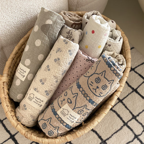 吸汗防头油全棉四层纱布枕巾