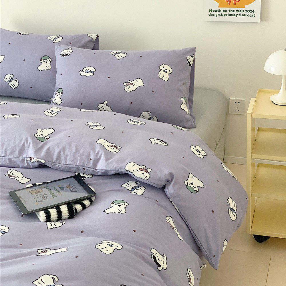 卡通可爱小狗天竺棉被套