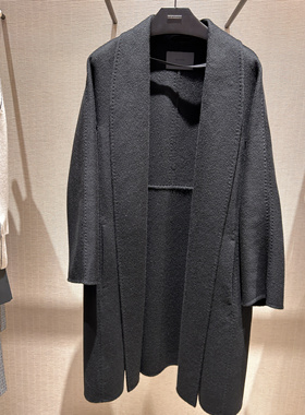 GIADA迦达国内代购2024秋冬新款黑色双面羊绒大衣