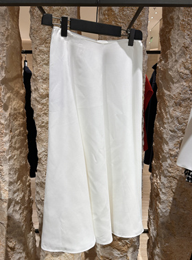 GIADA国内专柜正品代购2024秋冬新款白色真丝伞裙半裙