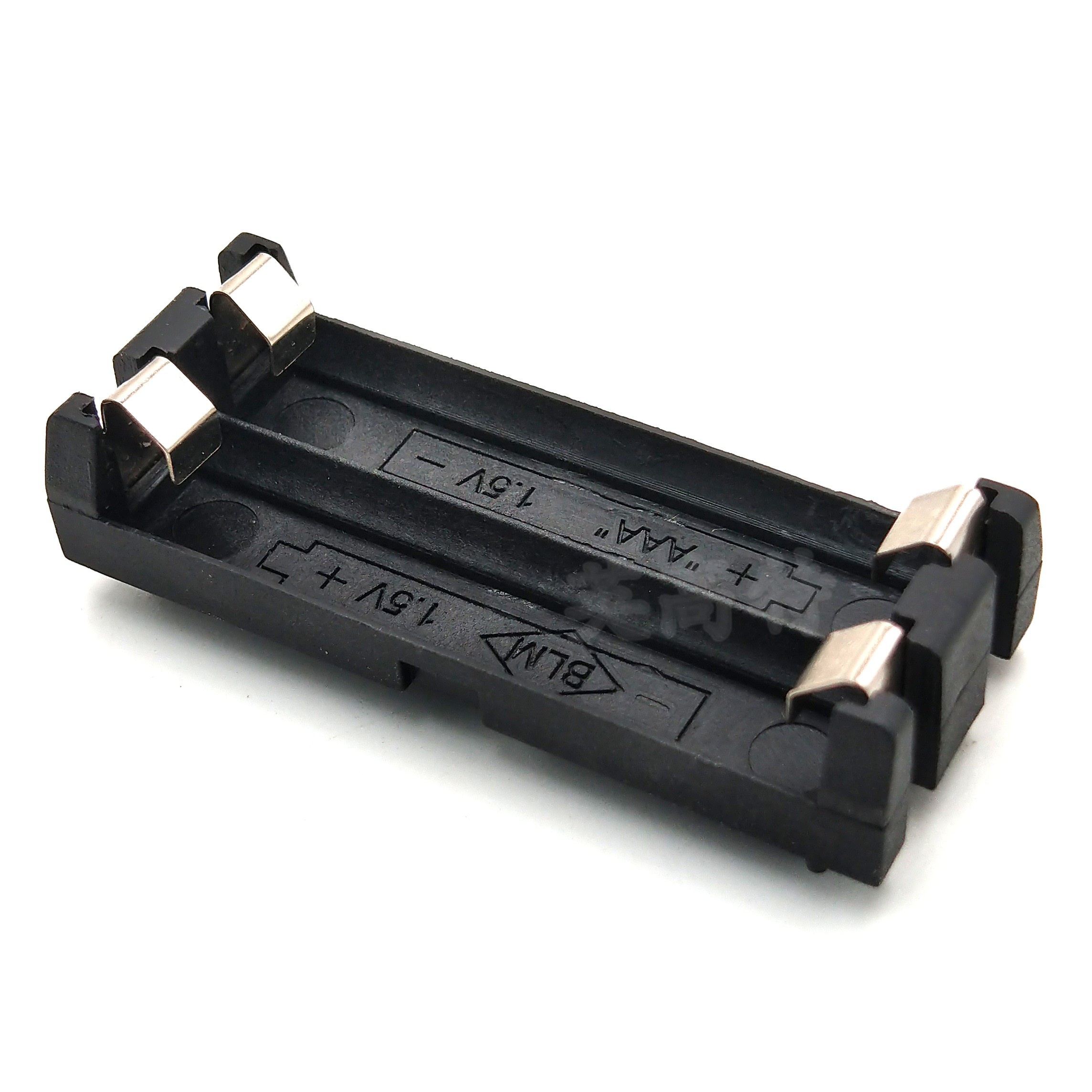 2AAA 2节7号电池座直插式 PCB可焊接电池盒 七号二节电池盒带插针
