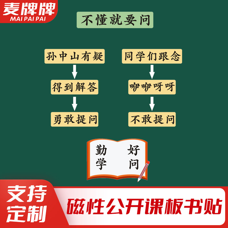 不懂就要问三年级语文上册老师公开课板书磁性贴黑板贴教具定制