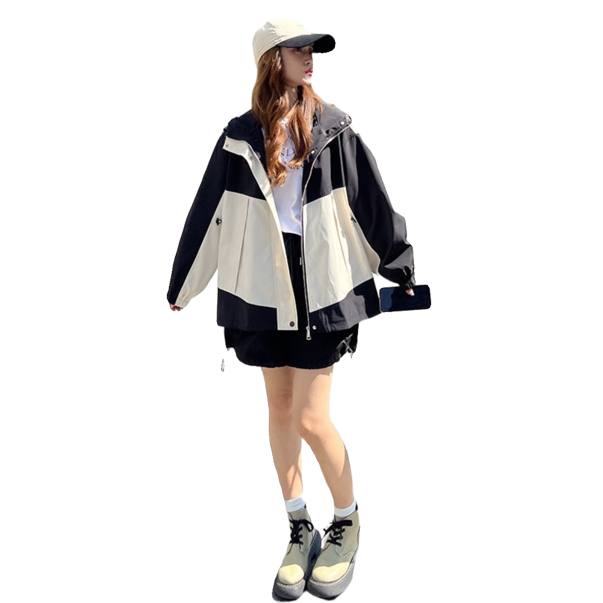 现货秋季流行冲锋衣外套女上衣QD2401款P145K208,女装短外套,素依格格