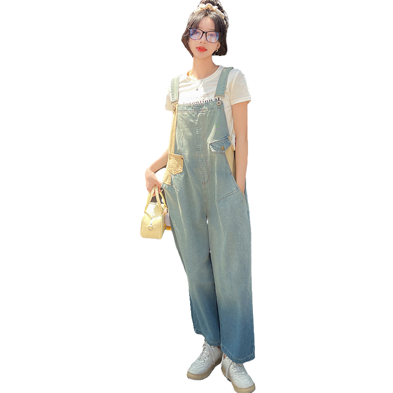 现货夏季新款撞色牛仔背带裤062档口2668背带裙P115K178,女装连体裤,素依格格