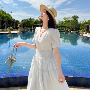 现货 夏季短袖新款连衣裙中长款062档口2686连衣裙P125K188，女装连衣裙，素依格格