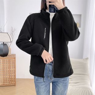 2025春秋加厚摇粒绒抓绒衣女保暖户外运动登山冲锋衣内胆加绒外套