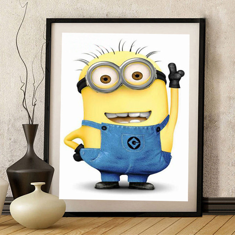 手工点钻小黄人学生钻石画男孩卡通动漫儿童房卧室满钻粘钻十字绣
