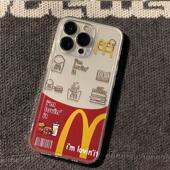 11小众个性 麦门创意卡通手机壳透明TPU保护套可爱M记主题适用苹果17promax女ip16新款 潮 12mini 14plus