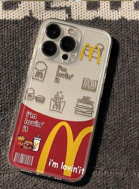 麦门创意卡通手机壳透明TPU保护套可爱M记主题适用苹果17promax女ip16新款15/14plus/13/12mini/11小众个性潮