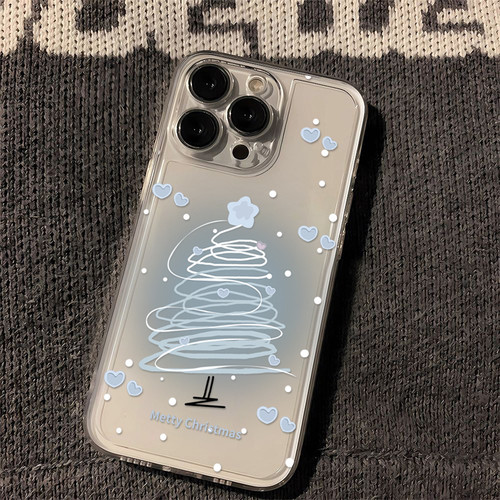 圣诞树烟花适用iPhone17手机壳新款苹果16/15/14/13mini/12promax/11全包防摔xr/xs/max软壳7p/8plus保护套女