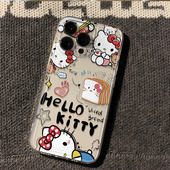 13迷你12mini 面包凯蒂Hello 11promax 15pro 14plus Kitty透明手机壳iPhone17可爱卡通保护套适用苹果17 16e