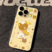 秋冬轻松熊适用苹果16手机壳iphone17新款 15promax套14pro镜头15全包13por plus硅胶11少女x外壳12pm软壳xr