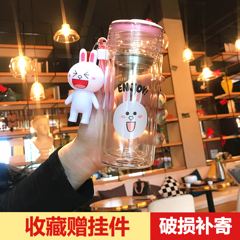 韩版玻璃杯双层茶隔女便携迷你随手可爱学生杯布朗熊可妮兔水杯子在类目 餐饮具, 杯子/水杯/水壶, 玻璃杯中 - 来自Buy2taobao.com提供专业的淘宝代购服务