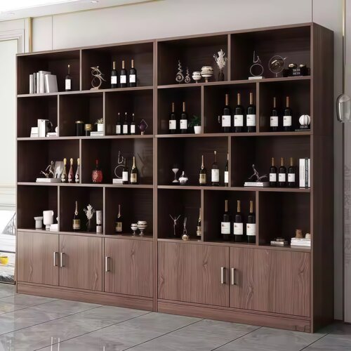 中古风客厅红酒柜隔断收纳