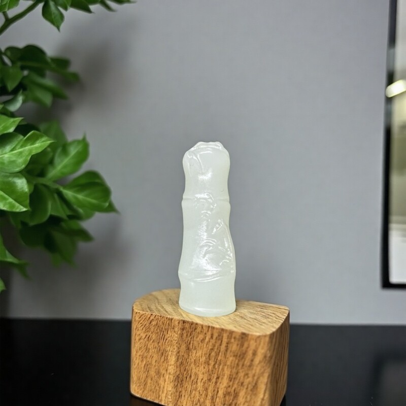 和田玉白玉竹节吊坠天然玉石挂件男女款项链手链配饰
