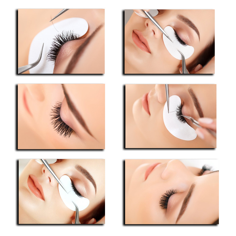 嫁接睫毛宣传壁画装饰画烫睫毛挂画美睫术海报无框画孕睫术墙画