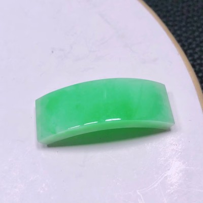 天然缅甸A货翡翠冰糯种满绿大件饱满手镯形吊坠挂件