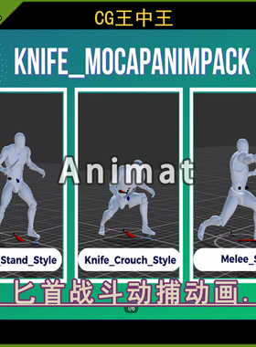 Unity2021.2.7+匕首短刀短剑战斗攻击命中死亡躲闪动捕动画素材包