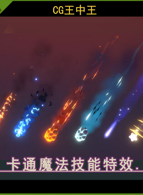 unity3d 2021.3.10+卡通风格化陨石坠落光柱魔法休闲游戏技能特效