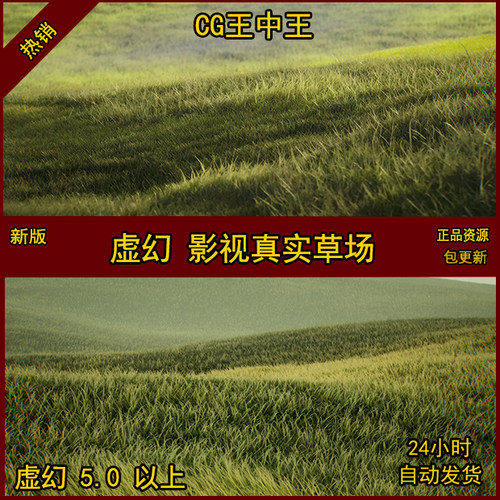 虚幻5 UE5 Grass 影视级 草场 草  风吹 草浪 漂亮 自然 素材包