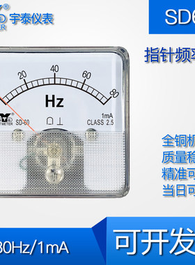 SD60 80HZ 指针频率表1mA输入80赫兹 dh60 cz60变频器频率表