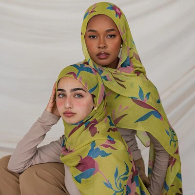 涤棉印花头巾女土printed scarf long shawl波西米亚风披肩沙滩巾