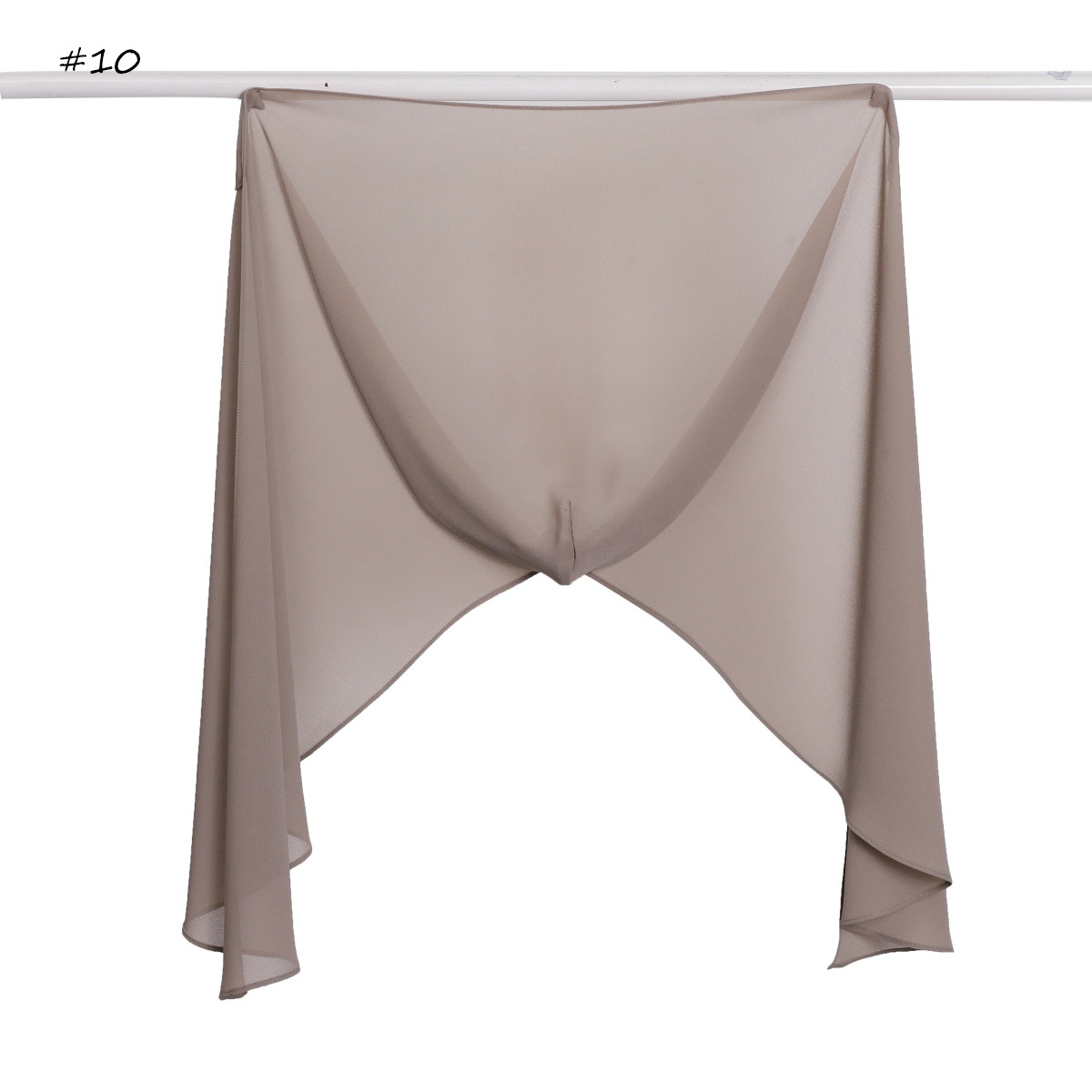 2026春夏纯色珍珠雪纺instant shawl头套磁扣帽兜围巾长巾包头巾