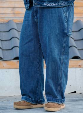 BAGGGGY 大码 竖纹竹节肌理牛仔裤 14oz 重磅廓形 140斤-250斤