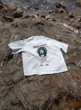 BAGGGGY大码短宽廓形new,vintage复古人像单缝线印花T恤140-260斤