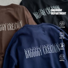 BAGGGGY大码短宽廓形印花字母卫衣高克重480g毛圈简约140-270斤