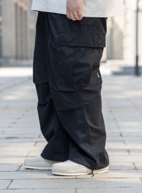 BAGGGGY 大码廓形 磨毛轻薄五袋工装裤 大口袋长裤 140-280斤复古