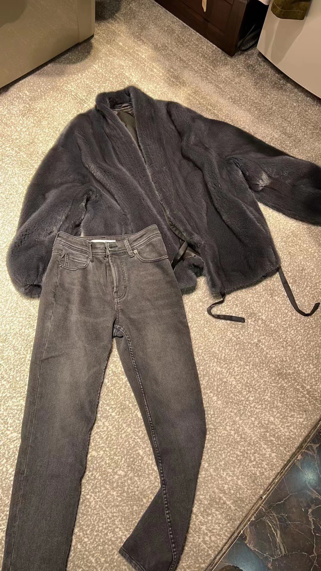 苏丹蓝色进口天鹅绒水貂 睡袍 和服款