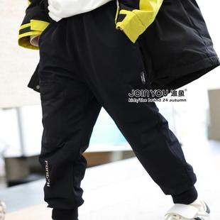 黑色宽松过冬棉裤 90鹅绒中大童羽绒裤 追鱼男童女童5002大鹅裤 特价