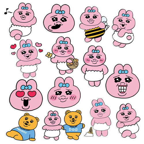 日本搞怪粉兔兔内裤兔裤头兔opanchu贴纸/吸铁冰箱贴磁吸软磁力贴