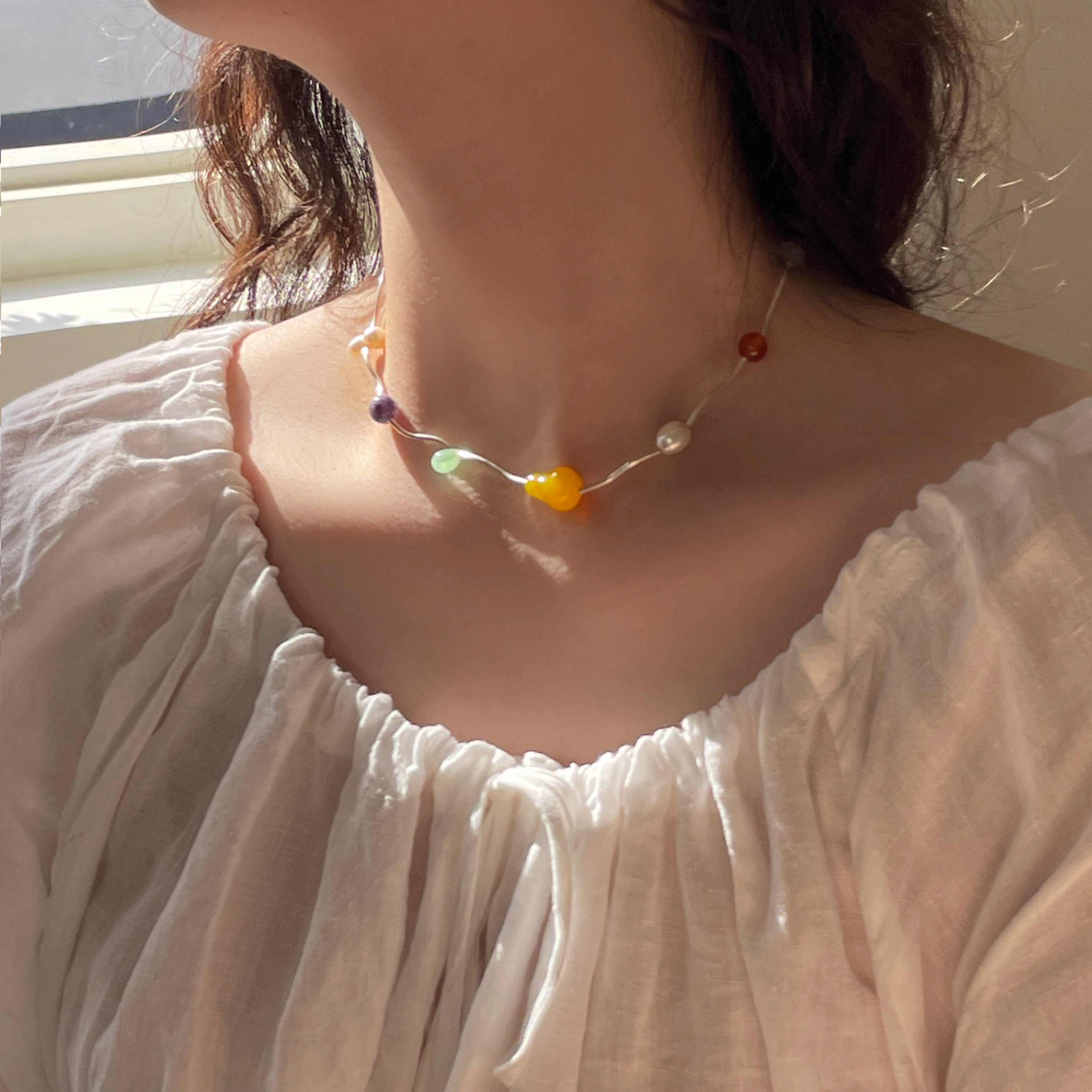 sunball《》夏新原创复古夸张项链叠戴百搭锁骨链毛衣链孤品