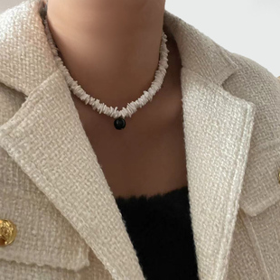 sunball 《重叠》秋冬新品复古项链夸张小众项链贝壳叠戴毛衣链