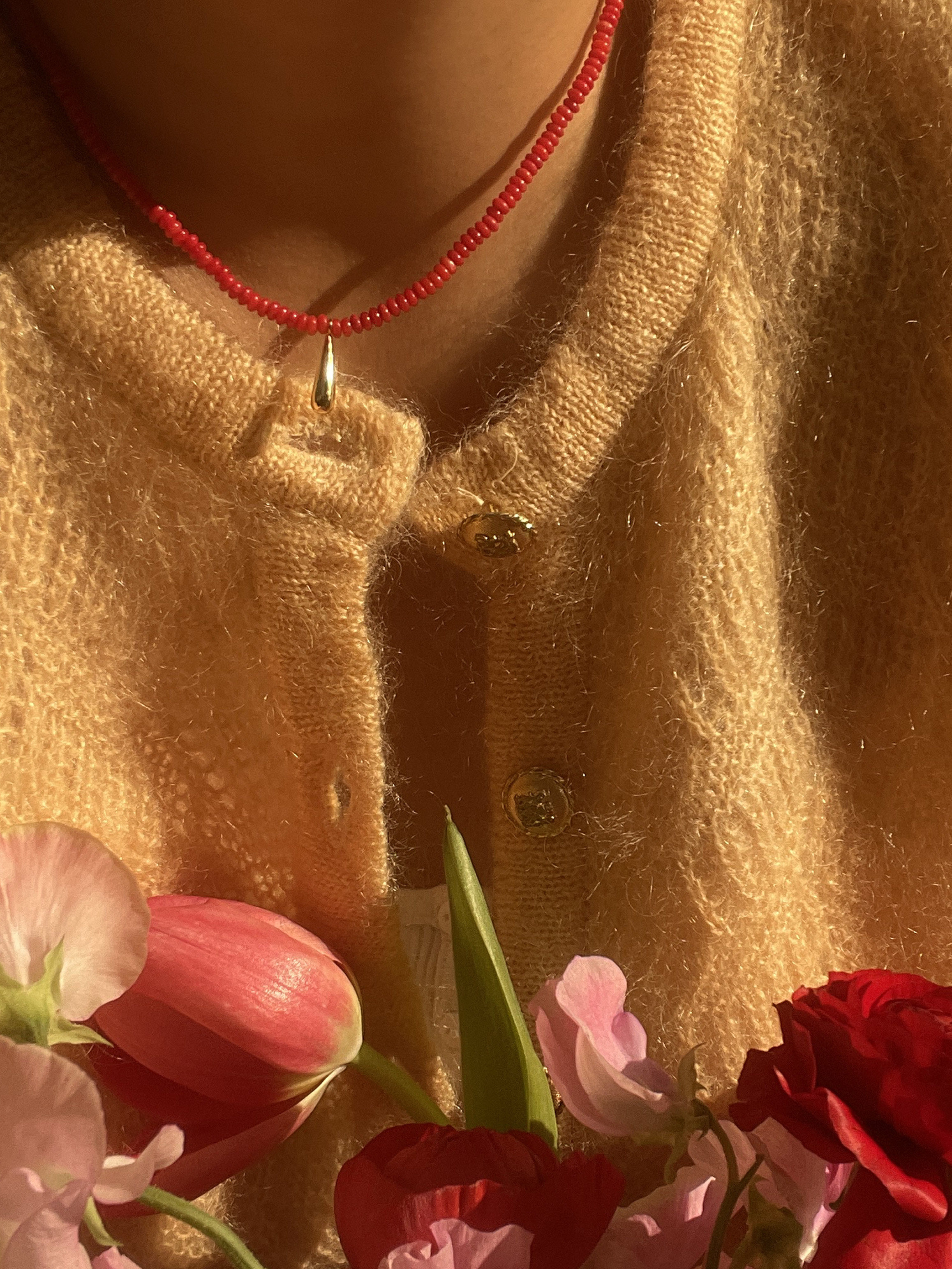 银珊瑚复古气质项链毛衣链