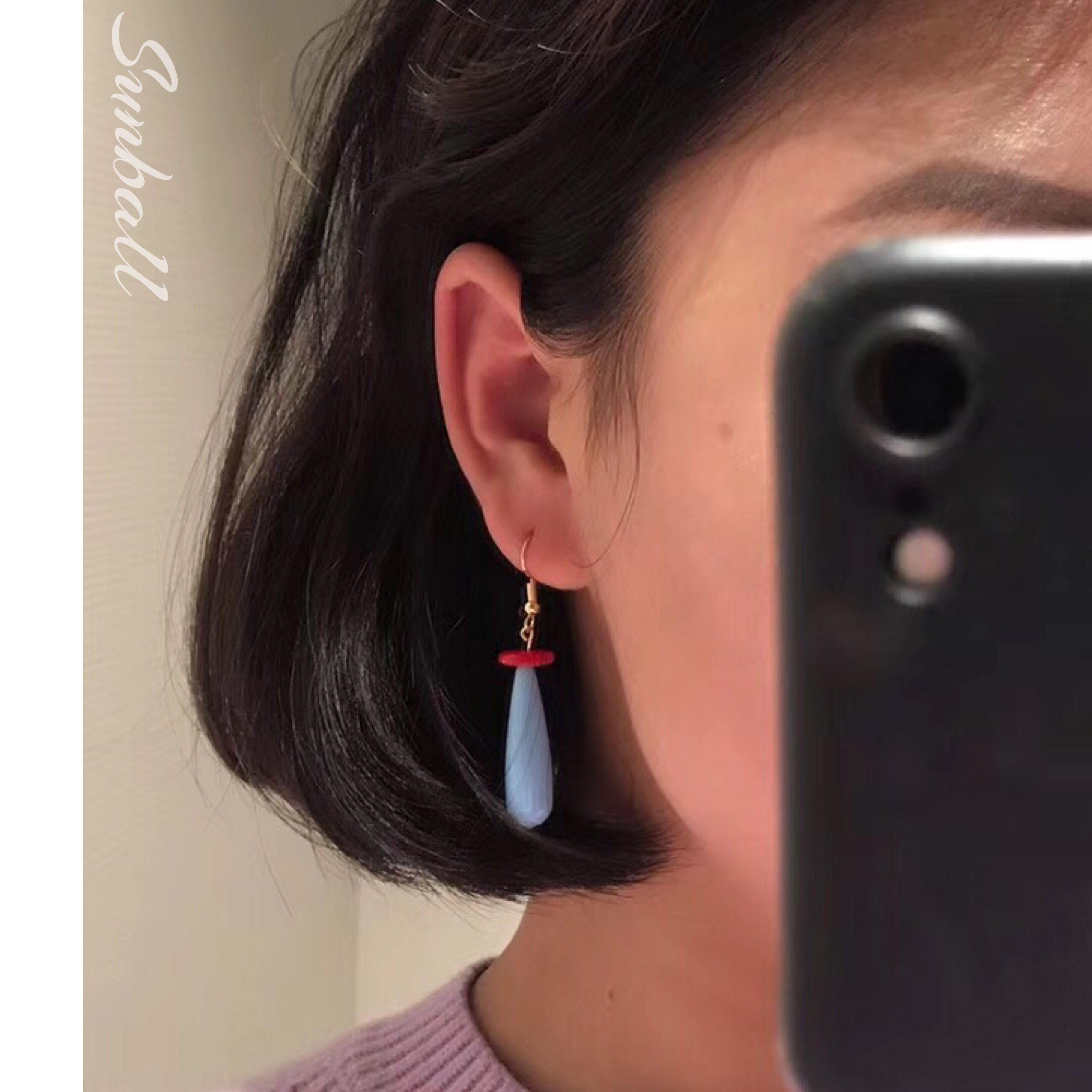 紫色可爱少女原创纯手工制作耳环