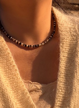 sunball 原创设计复古气质珍珠项链叠戴百搭仙女锁骨链毛衣链