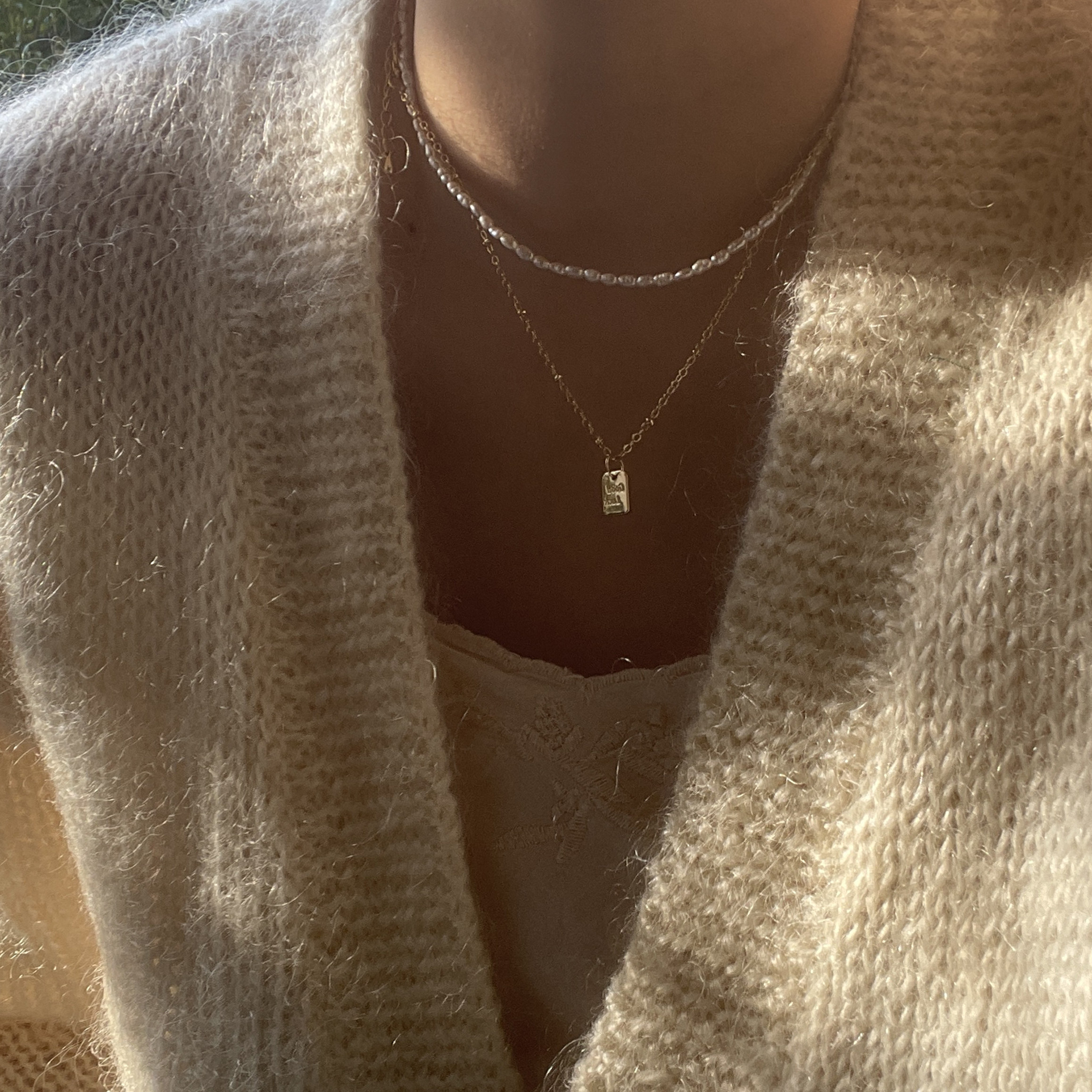 Sunball 《》秋冬新复古气质珍珠项链叠戴百搭仙女锁骨链毛衣链