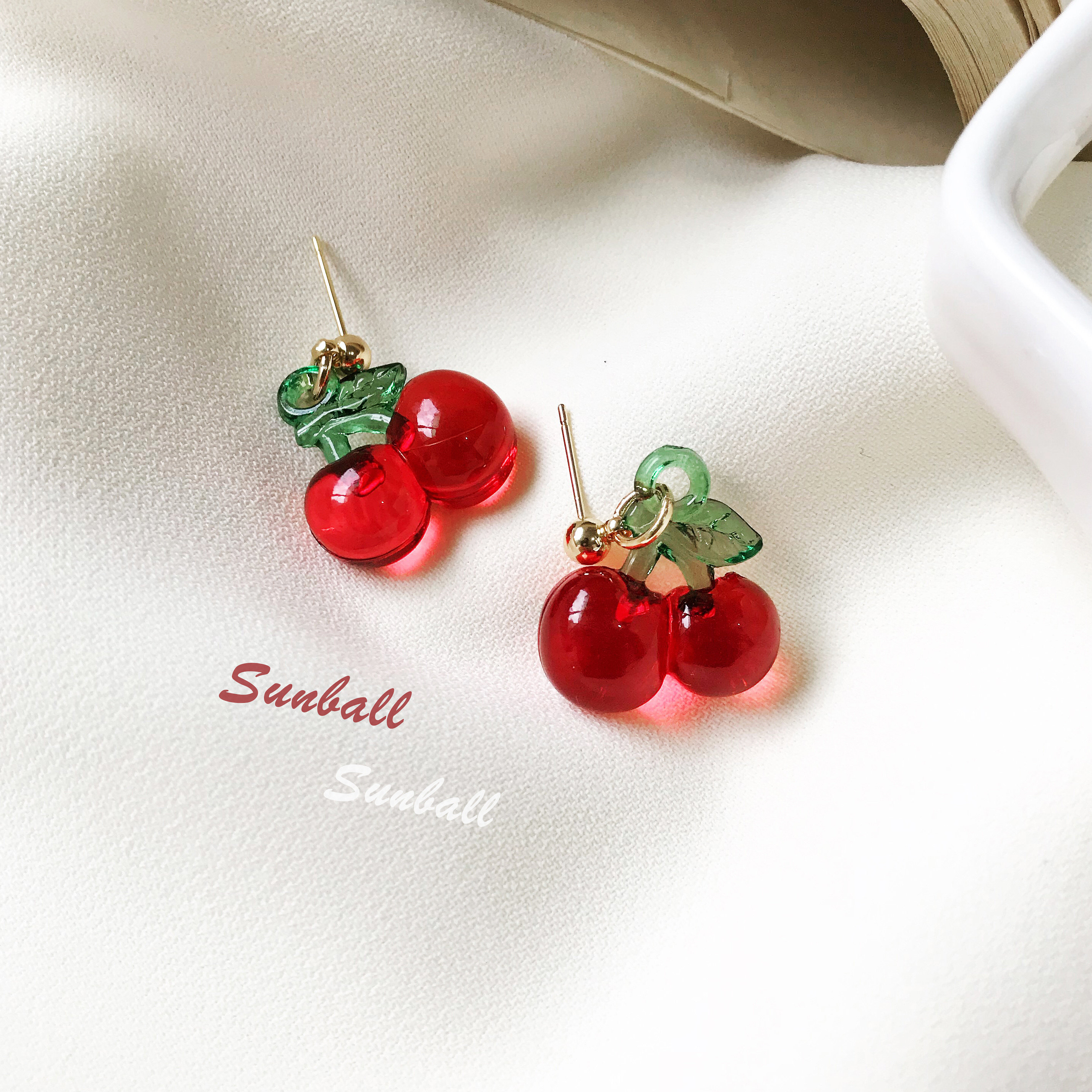 小樱桃春夏炒鸡可爱少女耳环