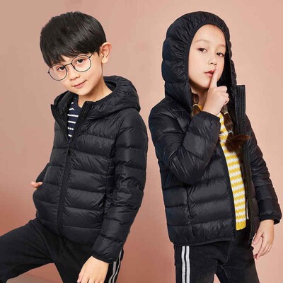 反季白鸭绒儿童羽绒服轻薄款男童女童中大童宝宝冬季短款童装外套